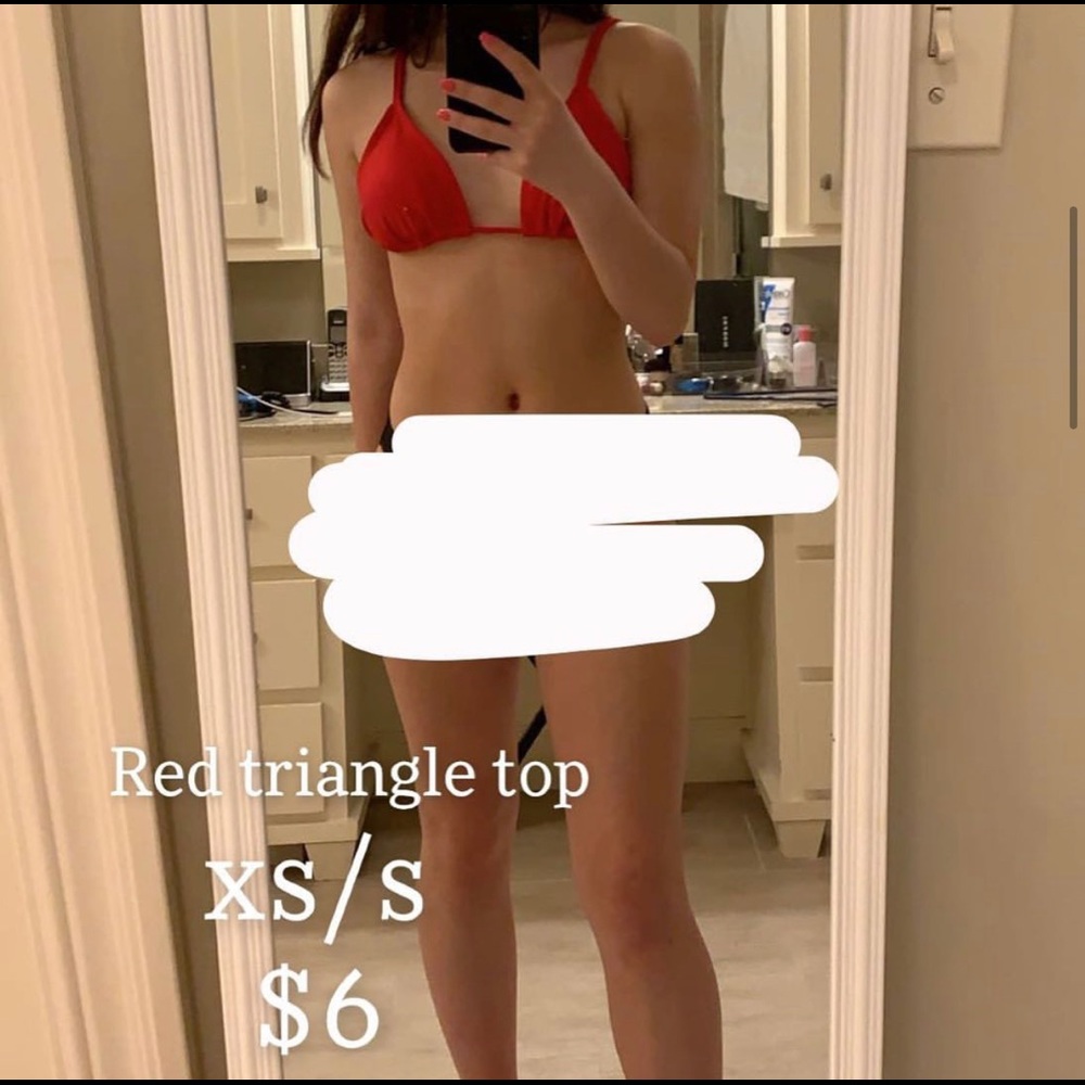 Red bikini top swimsuit